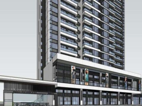 SU mode modern light luxury high-rise residential buildings Model 3D