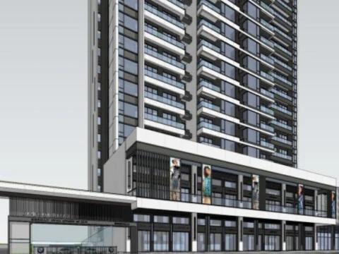 SU mode modern light luxury high-rise residential buildings 3D Model