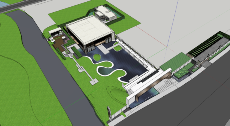 SU model of modern luxury building demonstration area architecture 3D Modell .c4d .max .obj .3ds .fbx .stl .blend 