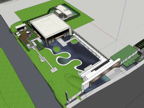 SU model of modern luxury building demonstration area architecture 3D Modell