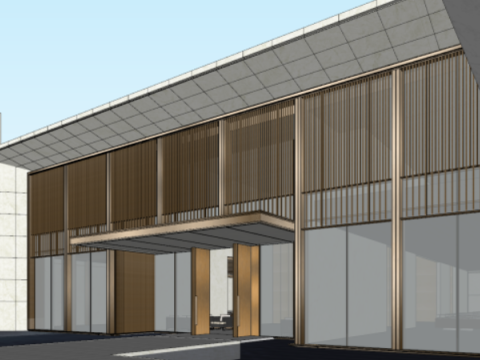 SU model of modern luxury building demonstration area architecture 3D Modell