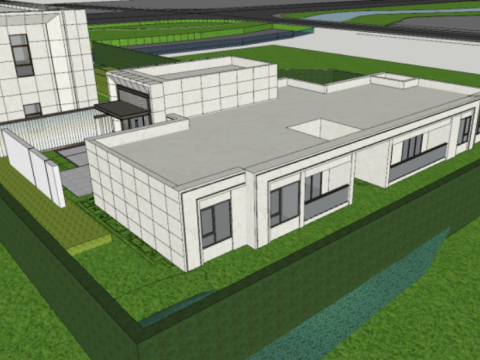 SU model of modern luxury building demonstration area architecture 3D Modell