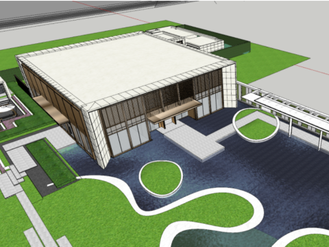 SU model of modern luxury building demonstration area architecture 3D Modell
