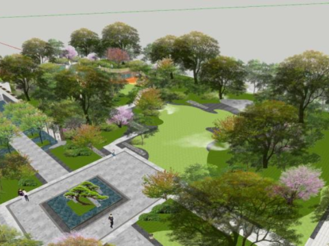 SU model of modern style demonstration area landscape 3D Model
