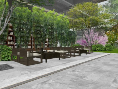 SU model of modern style demonstration area landscape 3D Model