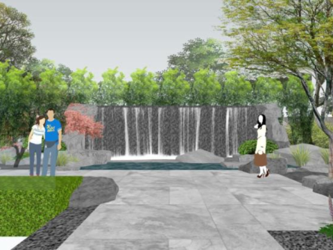 SU model of modern style demonstration area landscape 3D Model