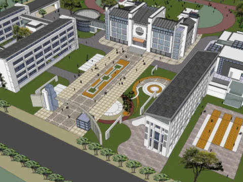 Er zijn in totaal 8 SU-modellen in moderne onderwijsgebouwen voor middelbare scholen 3D Model