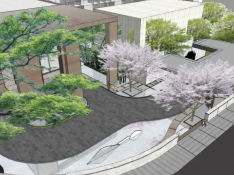 SU-Modell eines modernen Verkaufsbürogebäudes 3D Modell