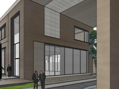 SU model of modern style sales office building 3D Model