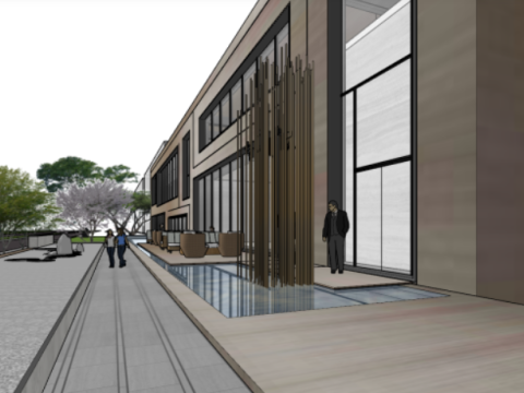SU model of modern style sales office building Model 3D