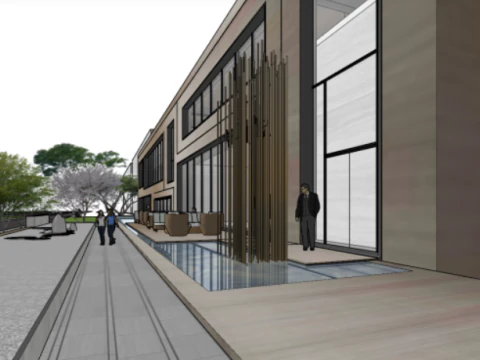 SU model of modern style sales office building 3D Model