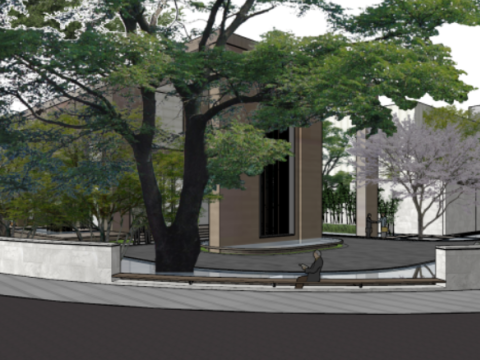 SU model of modern style sales office building Model 3D