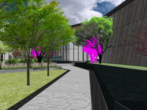 Demonstration Zone of a Tourist Center 3D Model