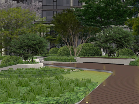 Modern high-rise and western-style residential area landscape SU model 3D Model