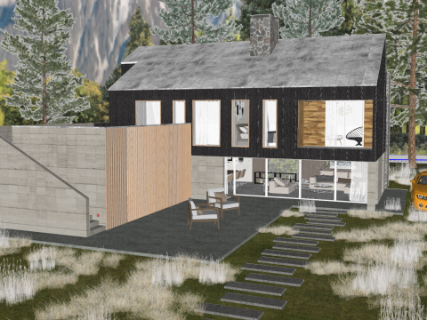 Modern simple famous house space house su model 3Dモデル