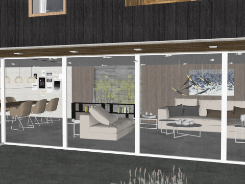 Modern simple famous house space house su model Model 3D