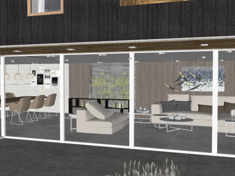 Modern simple famous house space house su model 3D Model