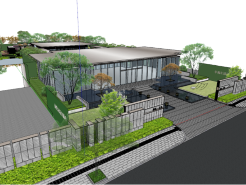 Modern luxury house demonstration area bungalow architecture SU model Model 3D