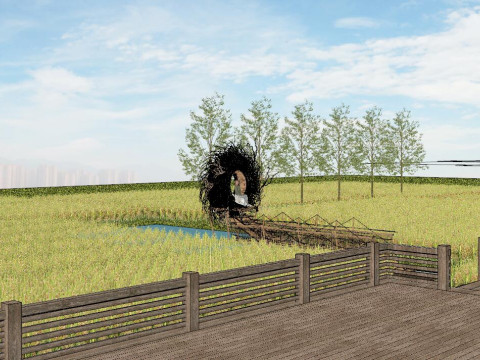 Ecological Rice Field Farm Landscape SU Model 3Dモデル
