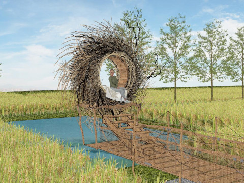 Ecological Rice Field Farm Landscape SU Model 3Dモデル
