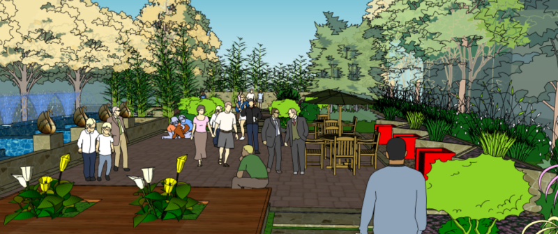 Community Park Private Garden SU Model 3D Model .c4d .max .obj .3ds .fbx .stl .blend 