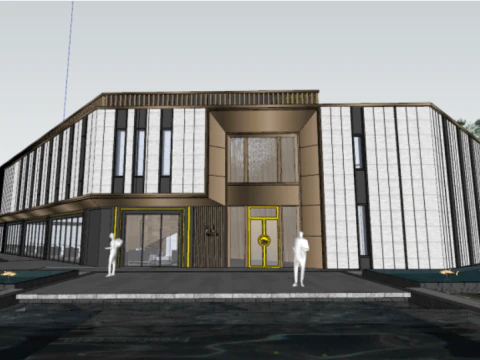 Modèle SU d'architecture de zone de démonstration moderne et élégante Modèle 3D