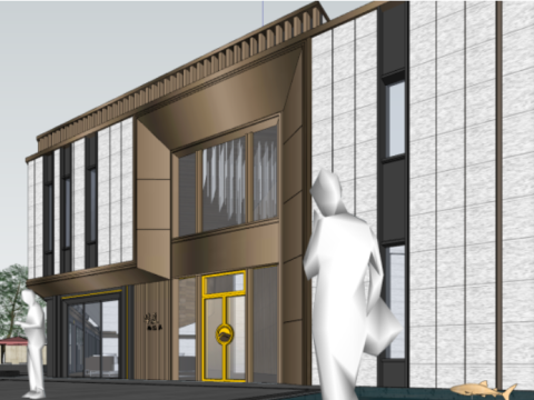 SU model of modern elegant demonstration area architecture 3D Modell