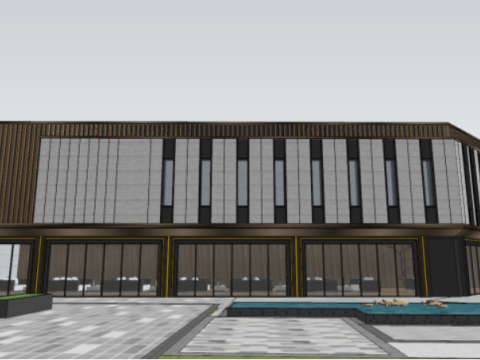 SU model of modern elegant demonstration area architecture 3D Modell