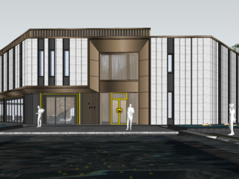 SU model of modern elegant demonstration area architecture 3D Modell