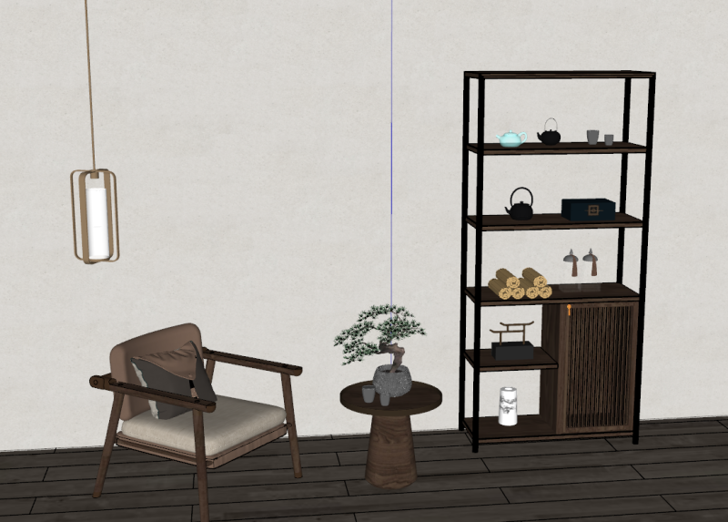 New Indoor Bookshelf SU Model Modello 3D .c4d .max .obj .3ds .fbx .stl .blend