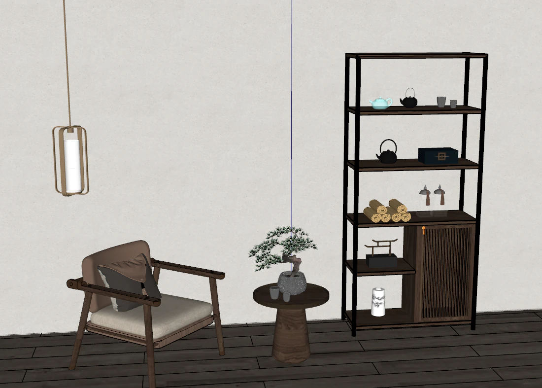 New Indoor Bookshelf SU Model 3D Model .c4d .max .obj .3ds .fbx .stl .blend