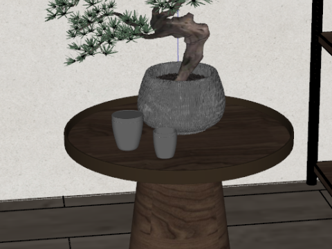 New Indoor Bookshelf SU Model Modello 3D