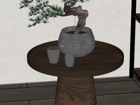 New Indoor Bookshelf SU Model 3D Model
