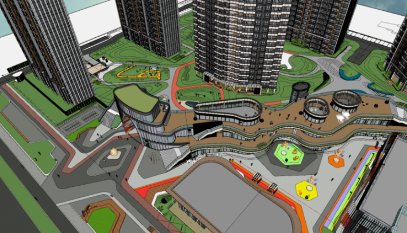 Modern Park Residential Landscape Architecture Su Model 3Dモデル .c4d .max .obj .3ds .fbx .stl .blend