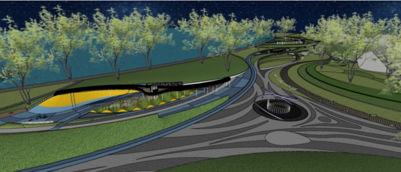 Modern Waterfront Municipal Park Landscape Model su 3D Model .c4d .max .obj .3ds .fbx .stl .blend 