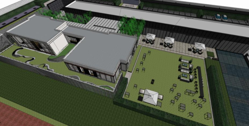 Super Headquarters Base City Exhibition Hall Model 3D Model .c4d .max .obj .3ds .fbx .stl .blend