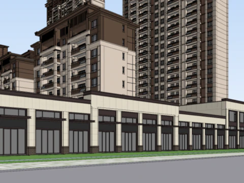 Pojedynczy model SU dla nowego planowania mieszkaniowego w miastach Model 3D