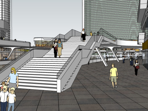 Sketchup Model Design of Commercial Plaza Landscape 3Dモデル