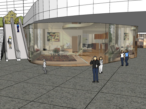 Sketchup Model Design of Commercial Plaza Landscape 3Dモデル