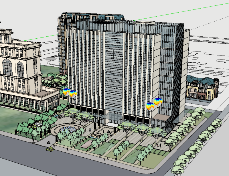 SketchUp model of commercial square 3Dモデル .c4d .max .obj .3ds .fbx .stl .blend 