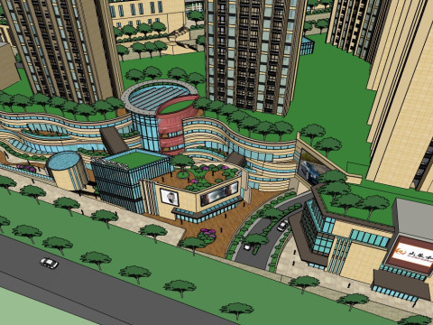 SketchUp model of commercial square building 3D Model