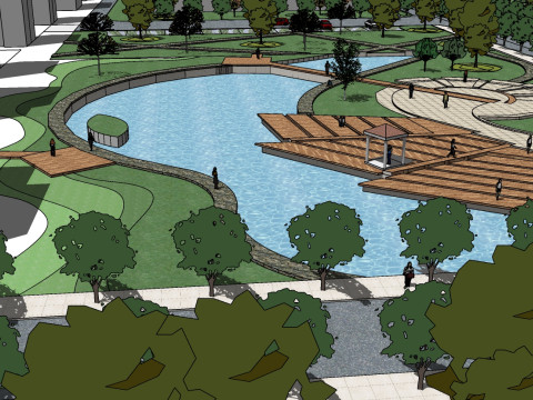 Sketchup model of municipal square landscape design 3D 模型