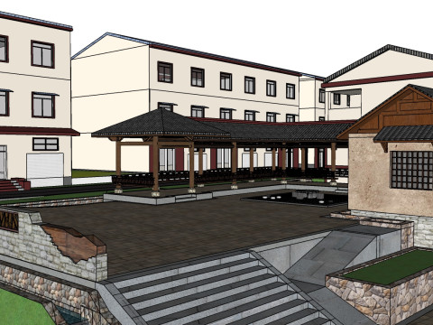 Sketchup model of rural landscape design 3D Model