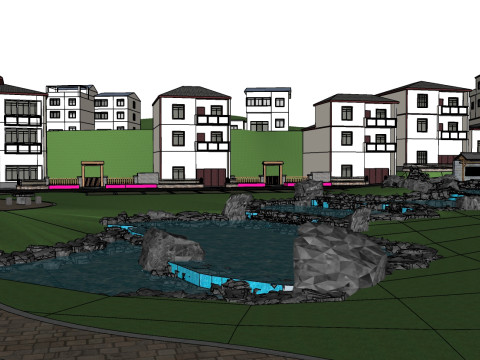 Sketchup model of rural landscape design 3D Model