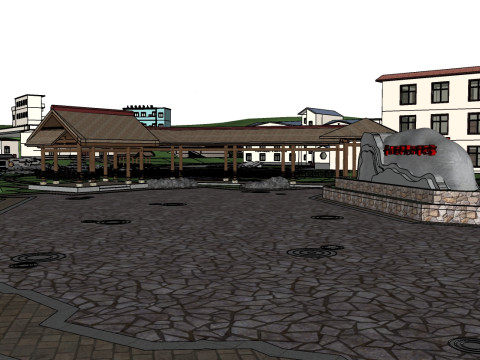 Sketchup model of rural landscape design 3D Model