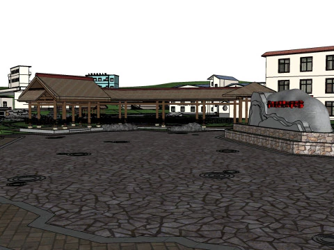 Sketchup model of rural landscape design 3D Model