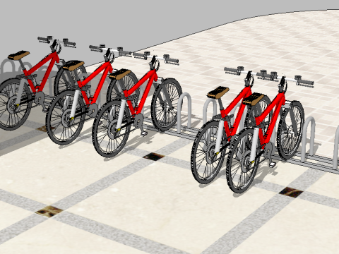 SketchUp model of small commercial square 3D Model