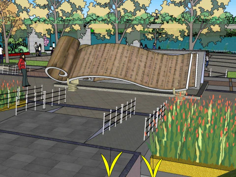 Sketchup model of wetland park landscape design 3D Model