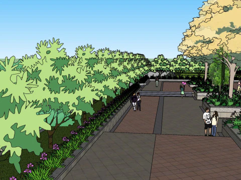 Sketchup model of wetland park landscape design 3D Model