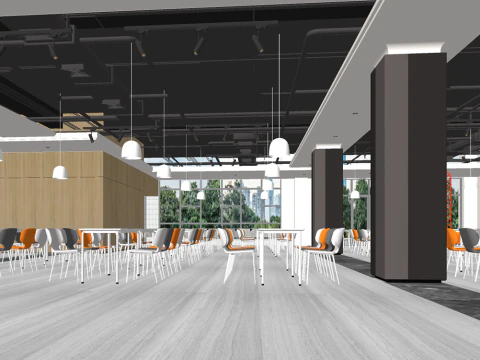 SU Feines Modell eines modernen Cafeteria-Raumkonzepts 3D Modell